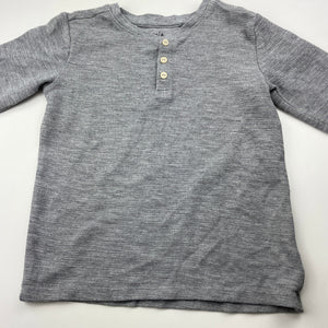 Boys Anko, grey waffle henley top, EUC, size 6,  