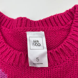 Girls Kids & Co, knitted sweater / jumper, pilling, FUC, size 5,  