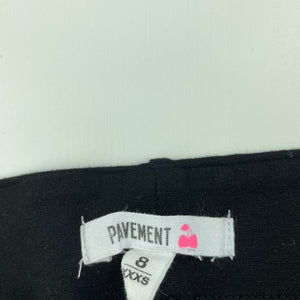 Girls Pavement, black stretchy pants, elasticated, Inside leg: 54.5cm, EUC, size 8,  
