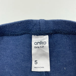 Girls Anko, embellished stretchy leggings, Inside leg: 45cm, GUC, size 5,  