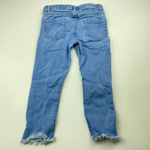 Girls 1964 Denim Co, blue stretch denim jeans, adjustable, Inside leg: 34cm, FUC, size 3,  