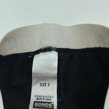 Load image into Gallery viewer, Girls Bonds, black stretchy leggings, elasticated, Inside leg: 42cm, FUC, size 3,  