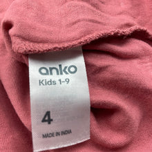 Load image into Gallery viewer, Girls Anko, pink cotton t-shirt / top, GUC, size 4,  