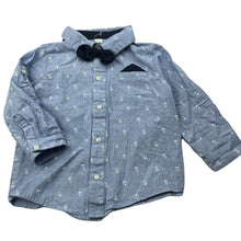 Load image into Gallery viewer, Boys Dymples, cotton long sleeve shirt + bow tie, EUC, size 1,  