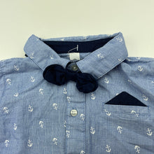 Load image into Gallery viewer, Boys Dymples, cotton long sleeve shirt + bow tie, EUC, size 1,  