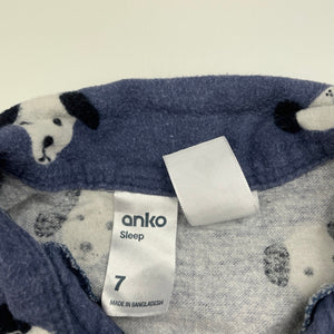 Boys Anko, flannel cotton winter pyjama top, FUC, size 7,  