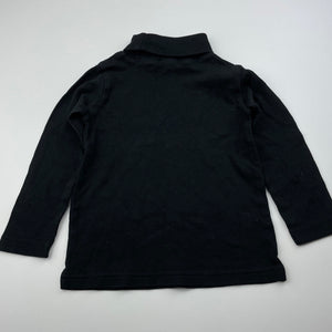 Girls Anko, black soft feel cotton roll neck top / skivvy, EUC, size 3,  