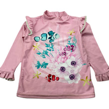 Load image into Gallery viewer, Girls Cancer Council, long sleeve rashie / swim top, GUC, size 2,  