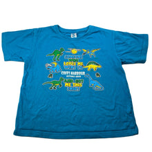 Load image into Gallery viewer, Boys SUNPRINTS, blue cotton t-shirt / top, dinosaurs, EUC, size 6,  