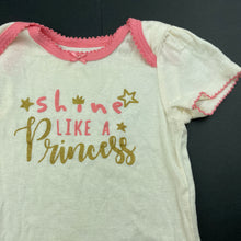 Load image into Gallery viewer, Girls Gerber, cream cotton bodysuit / romper, princess, EUC, size 0,  