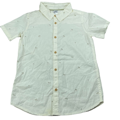 Boys Anko, cream cotton short sleeve shirt, EUC, size 7,  