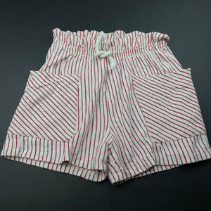 Girls Zara, red & white stripe shorts, elasticated, GUC, size 8,  