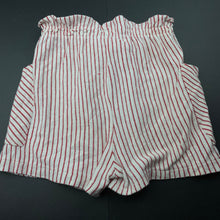 Load image into Gallery viewer, Girls Zara, red &amp; white stripe shorts, elasticated, GUC, size 8,  