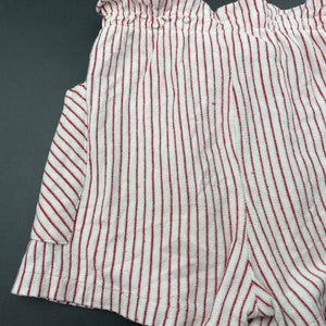 Girls Zara, red & white stripe shorts, elasticated, GUC, size 8,  