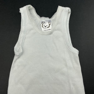 unisex Target, white ribbed cotton singlet top, EUC, size 00,  