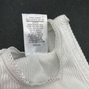 unisex Target, white ribbed cotton singlet top, EUC, size 00,  