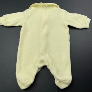 unisex Target, yellow fleece coverall / romper, GUC, size 0000,  