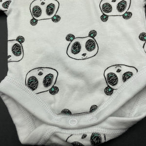 unisex Baby Baby, cotton bodysuit / romper, pandas, GUC, size 00000,  
