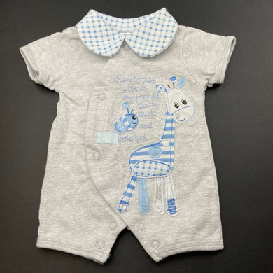 unisex Baby Baby, embroidered romper, giraffe, EUC, size 00000,  