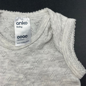 Girls Anko, pointelle bodysuit / romper, EUC, size 0000,  
