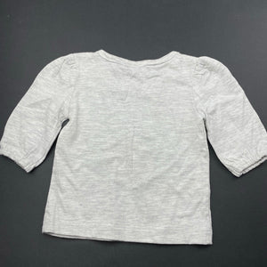 Girls Anko, grey marle long sleeve t-shirt / top, EUC, size 0000,  