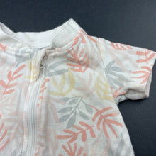 Load image into Gallery viewer, Girls Anko, stretchy organic cotton blend zip romper, FUC, size 000,  