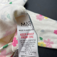 Load image into Gallery viewer, Girls M&amp;S, floral cotton bodysuit / romper, NEW, size 0,  