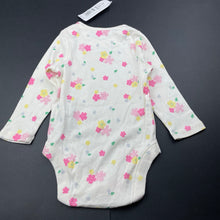 Load image into Gallery viewer, Girls M&amp;S, floral cotton bodysuit / romper, NEW, size 0,  
