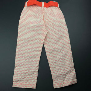 Girls Obaibi, lightweight cotton pants, elasticated, Inside leg: 30.5cm, EUC, size 2,  