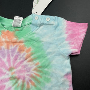 unisex Baby Berry, tie dyed cotton t-shirt / top, NEW, size 00,  