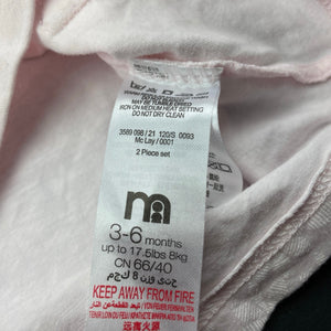 Girls Mothercare, pink stretchy t-shirt / top, FUC, size 00,  