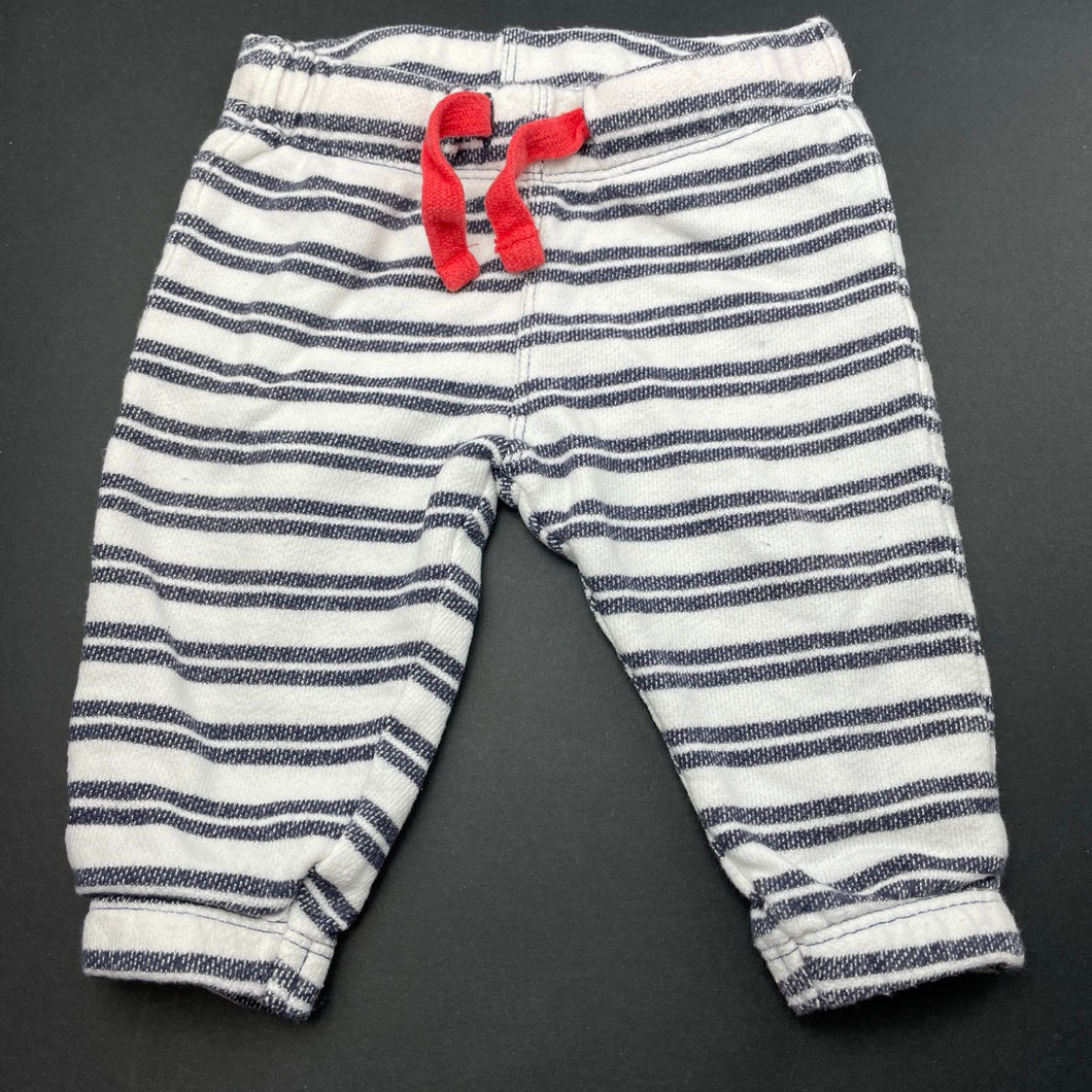 unisex Target, striped cotton casual pants / bottoms, elasticated, GUC, size 00,  