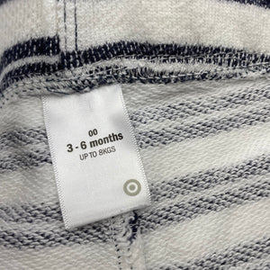 unisex Target, striped cotton casual pants / bottoms, elasticated, GUC, size 00,  