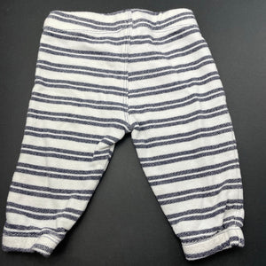 unisex Target, striped cotton casual pants / bottoms, elasticated, GUC, size 00,  