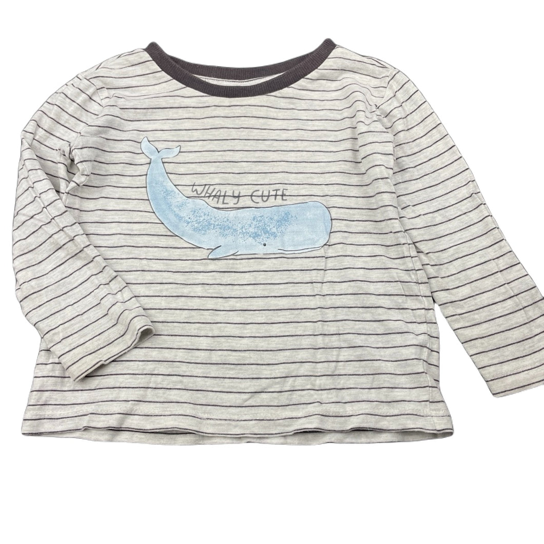 Boys Anko, long sleeve t-shirt / top, whale, GUC, size 1,  