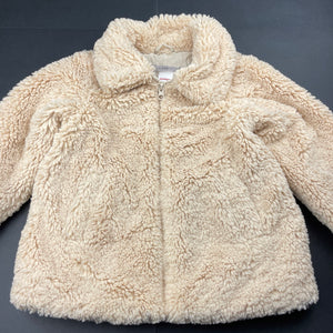 Girls Target, lined faux fur zip up jacket / coat, *small tear in lining*, GUC, size 4,  