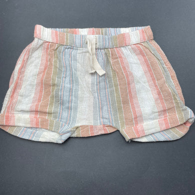 unisex Anko, lightweight cotton shorts, elasticated, GUC, size 0,  