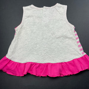 Girls Lovis, grey & pink lightweight top, FUC, size 1-2,  