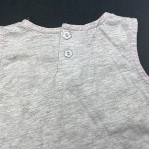 Girls Lovis, grey & pink lightweight top, FUC, size 1-2,  