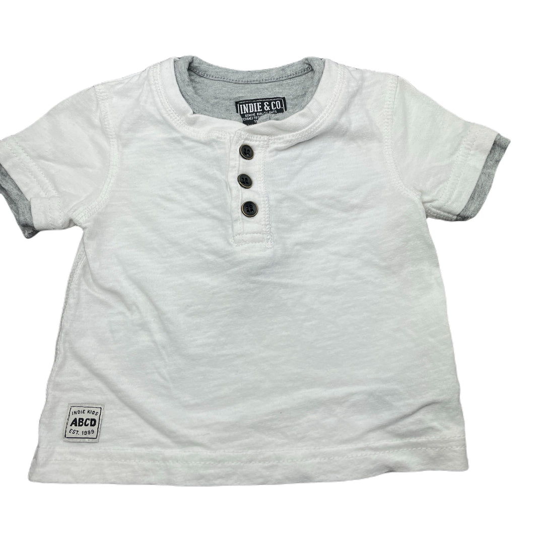 Boys Indie, cotton henley t-shirt / top, GUC, size 000,  