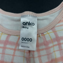 Load image into Gallery viewer, Girls Anko, checked cotton romper, GUC, size 0000,  