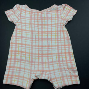 Girls Anko, checked cotton romper, GUC, size 0000,  