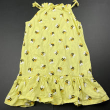 Load image into Gallery viewer, Girls Mango, yellow cotton summer dress, bees, EUC, size 3, L: 50cm