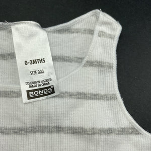 unisex Bonds, striped stretchy singletsuit / romper, EUC, size 000,  