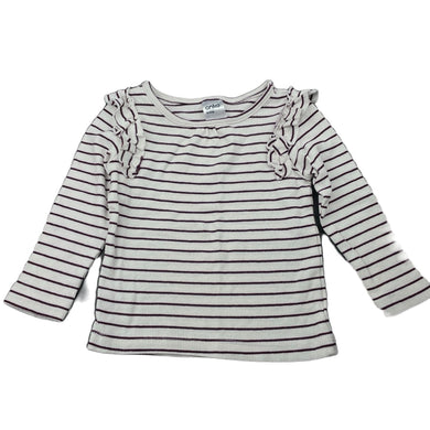 Girls Anko, striped stretchy long sleeve top, EUC, size 0,  