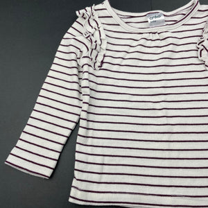Girls Anko, striped stretchy long sleeve top, EUC, size 0,  