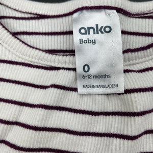 Girls Anko, striped stretchy long sleeve top, EUC, size 0,  