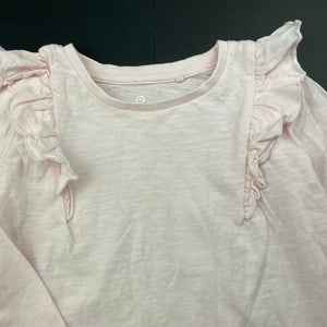 Girls Target, pink organic cotton ruffle long sleeve top, EUC, size 3,  