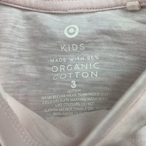 Girls Target, pink organic cotton ruffle long sleeve top, EUC, size 3,  