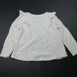 Girls Target, pink organic cotton ruffle long sleeve top, EUC, size 3,  